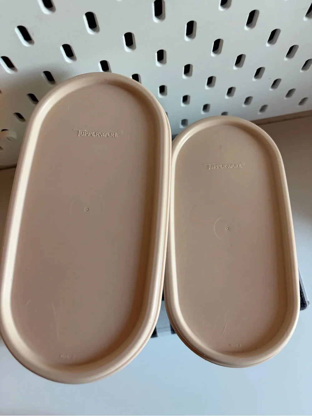 Vintage Tupperware Oval Storage Set in beige